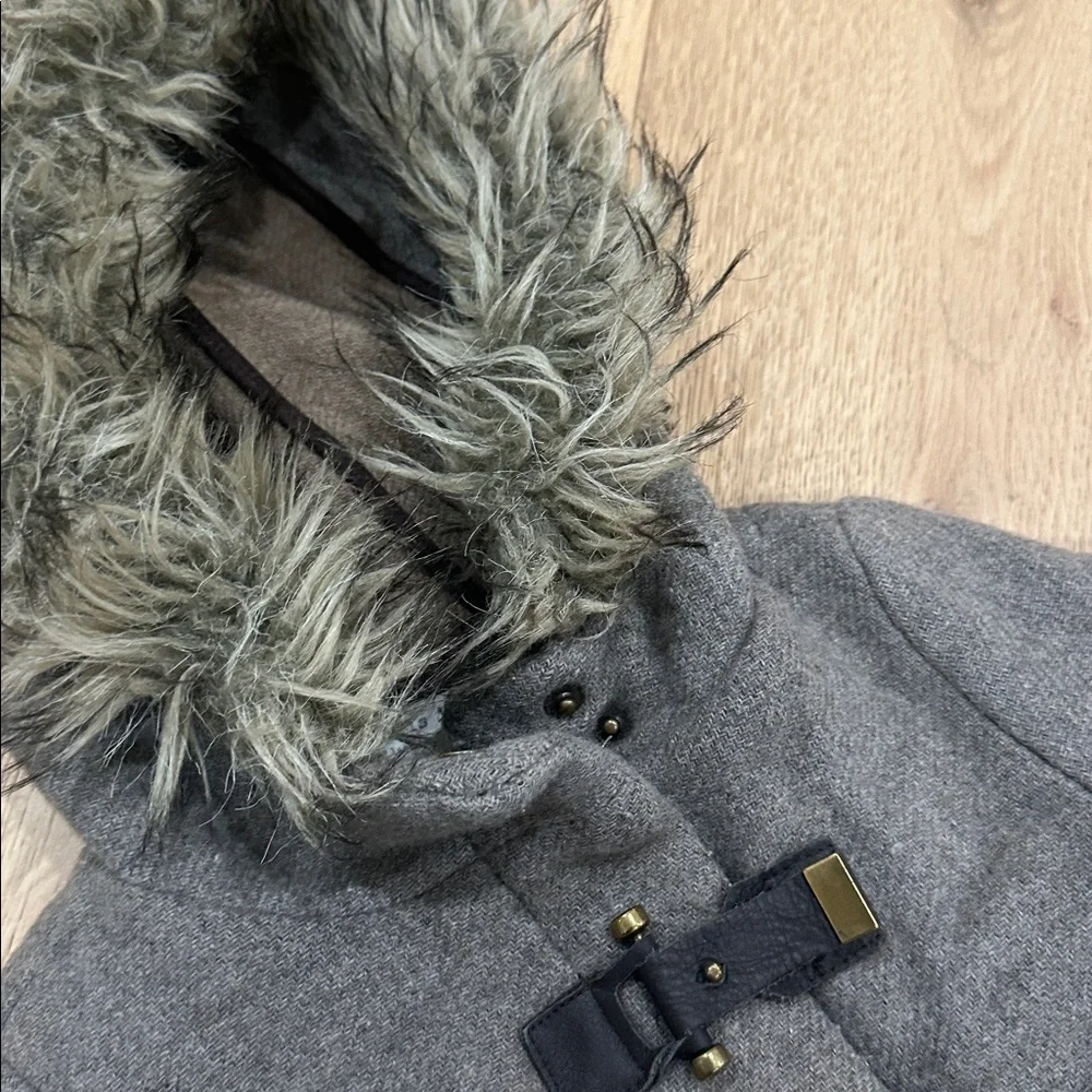 Zara Kids Girl Duffle Coat wool blend With Toggle brown girls 5